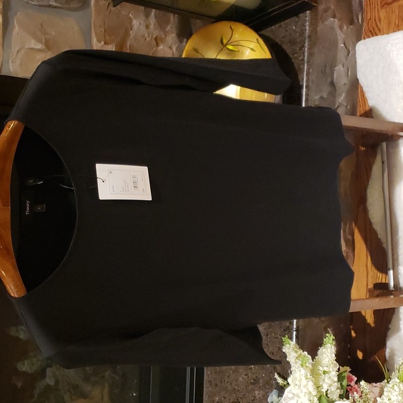 Nwt Theory large black tshirt top 3/4 long sleeve - Picture 6 of 10
